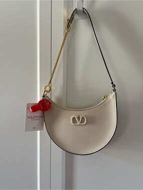 Valentino Garavani Mini VLogo Leather Hobo Bag